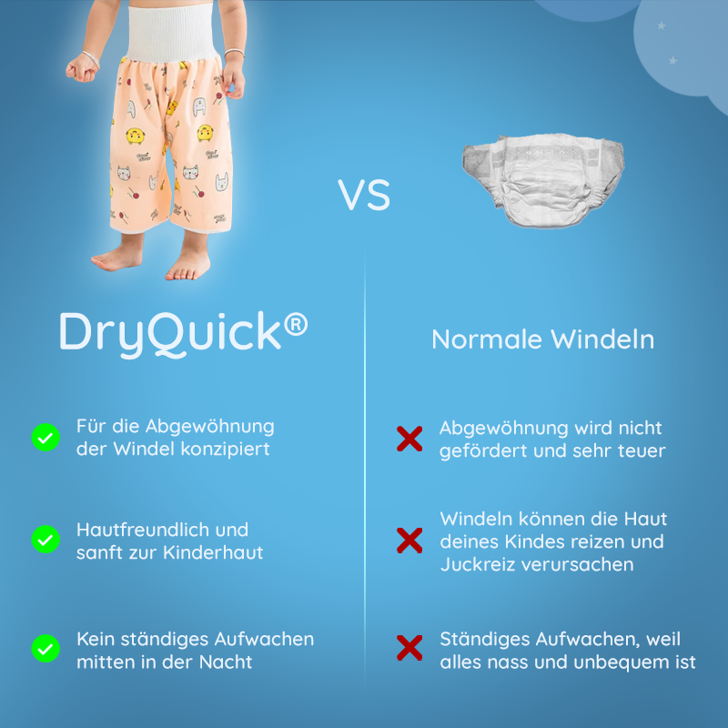 DryQuick® - Auslaufsichere Windelhose/Rock für trockene Nächte